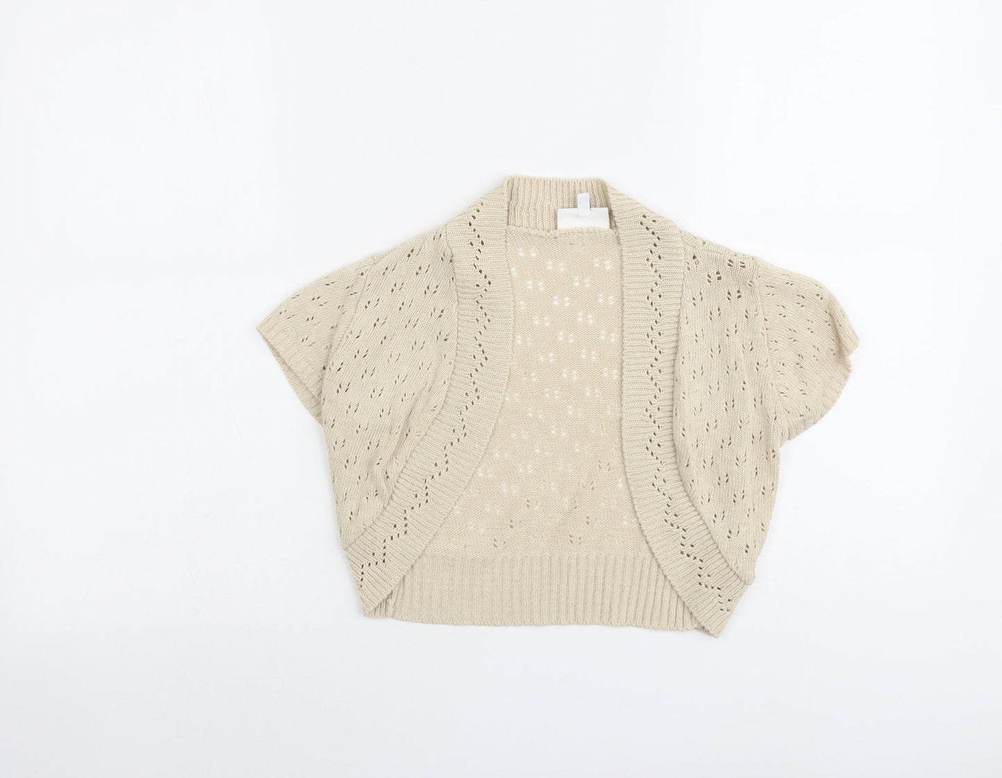 New Look Womens Beige V-Neck Cotton Cardigan Jumper Size M