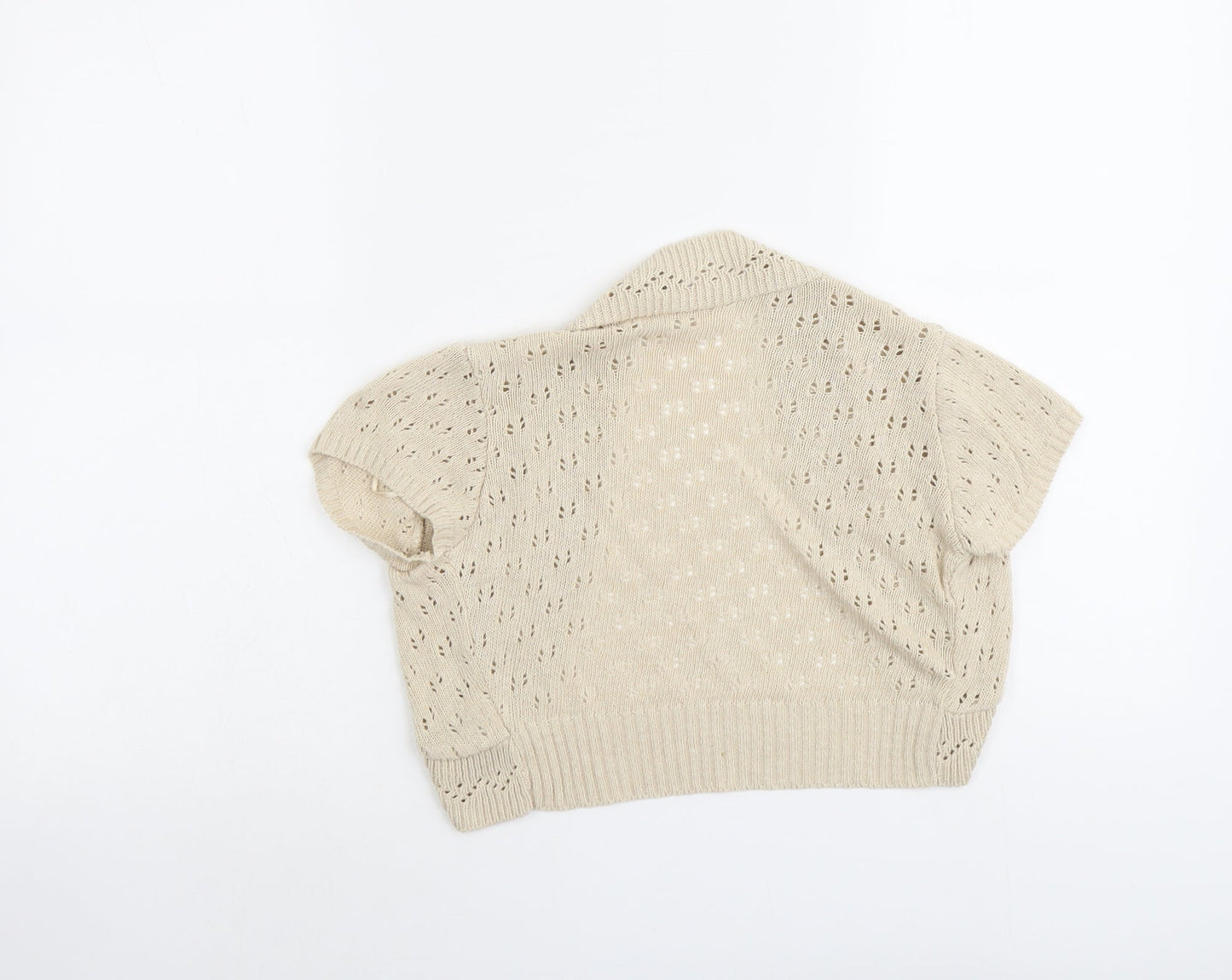 New Look Womens Beige V-Neck Cotton Cardigan Jumper Size M
