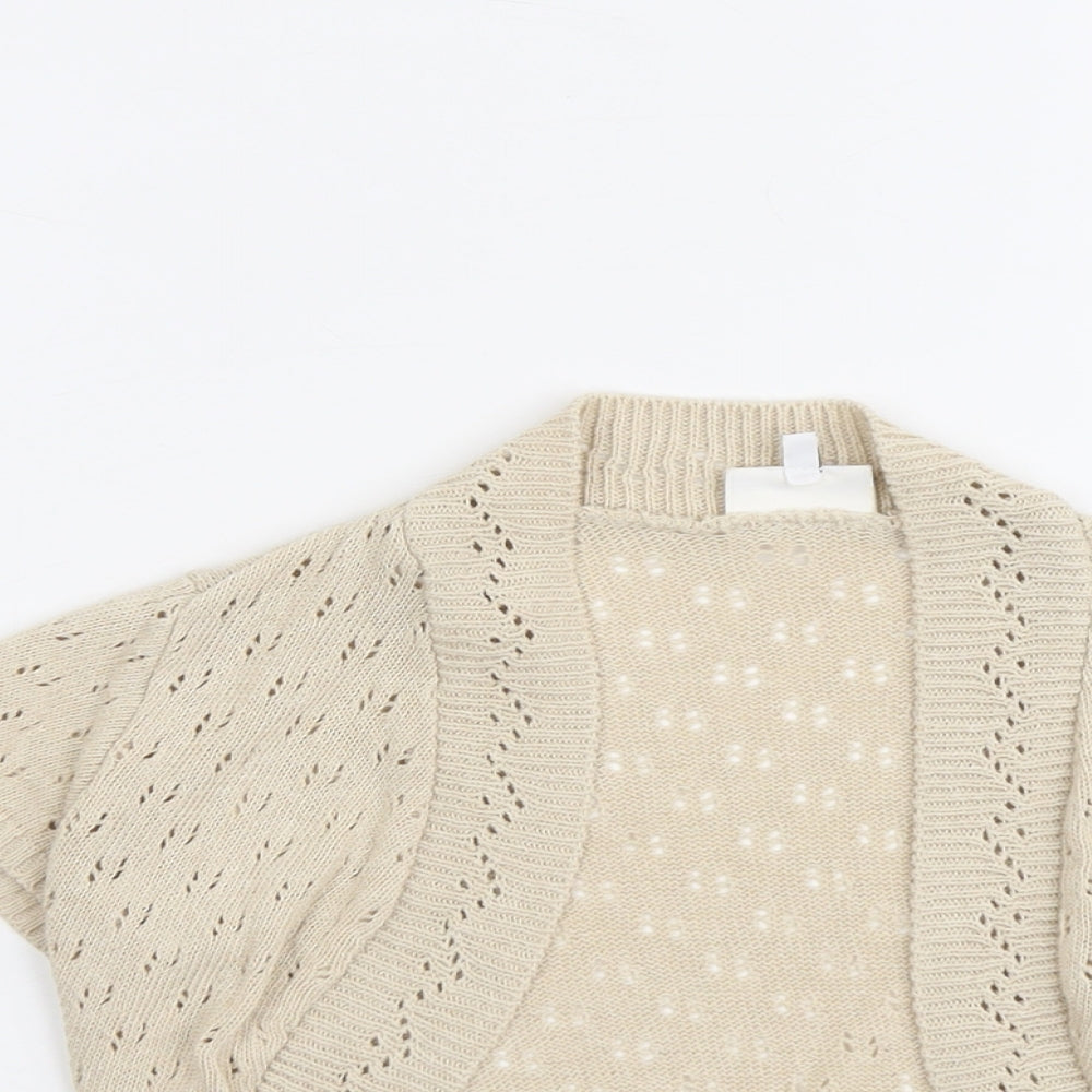 New Look Womens Beige V-Neck Cotton Cardigan Jumper Size M