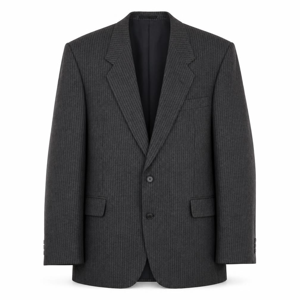 C&A Mens Grey Striped Polyester Jacket Suit Jacket Size M Regular