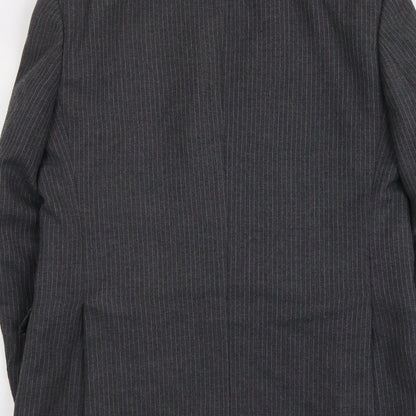 C&A Mens Grey Striped Polyester Jacket Suit Jacket Size M Regular