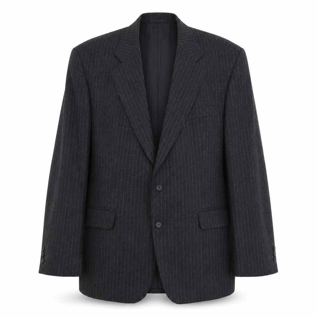 Burton Mens Grey Striped Wool Jacket Suit Jacket Size L Regular