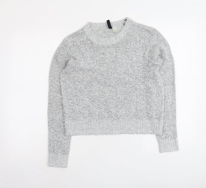 H&M Womens Grey Round Neck Acrylic Pullover Jumper Size M
