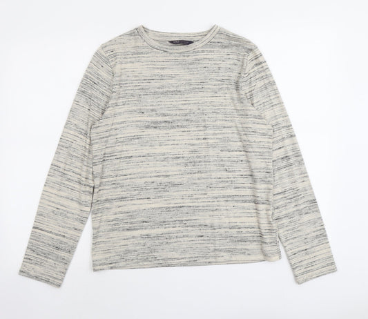Marks and Spencer Womens Beige Round Neck Polyester Pullover Jumper Size 12