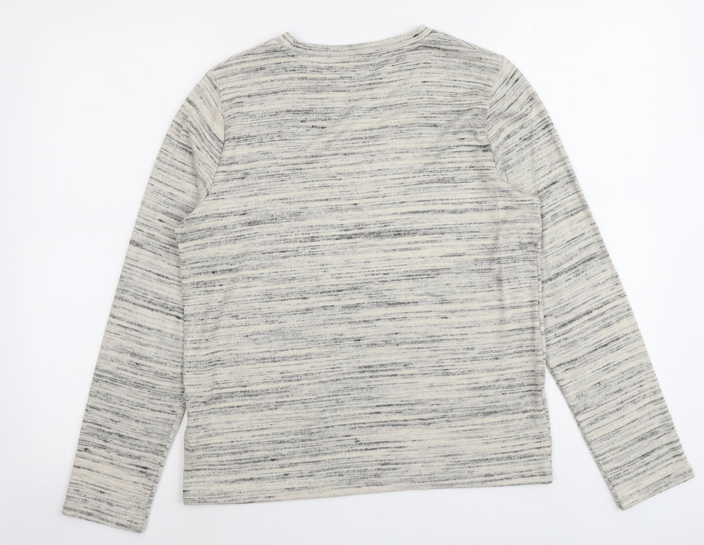 Marks and Spencer Womens Beige Round Neck Polyester Pullover Jumper Size 12