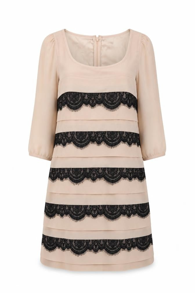 Lipsy Womens Pink Polyester A-Line Size 10 Round Neck Zip