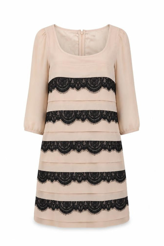 Lipsy Womens Pink Polyester A-Line Size 10 Round Neck Zip