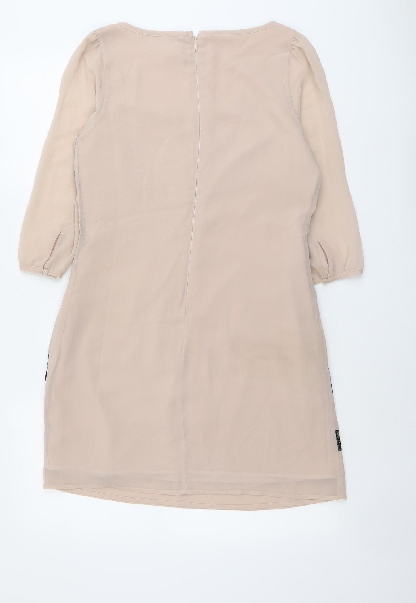 Lipsy Womens Pink Polyester A-Line Size 10 Round Neck Zip