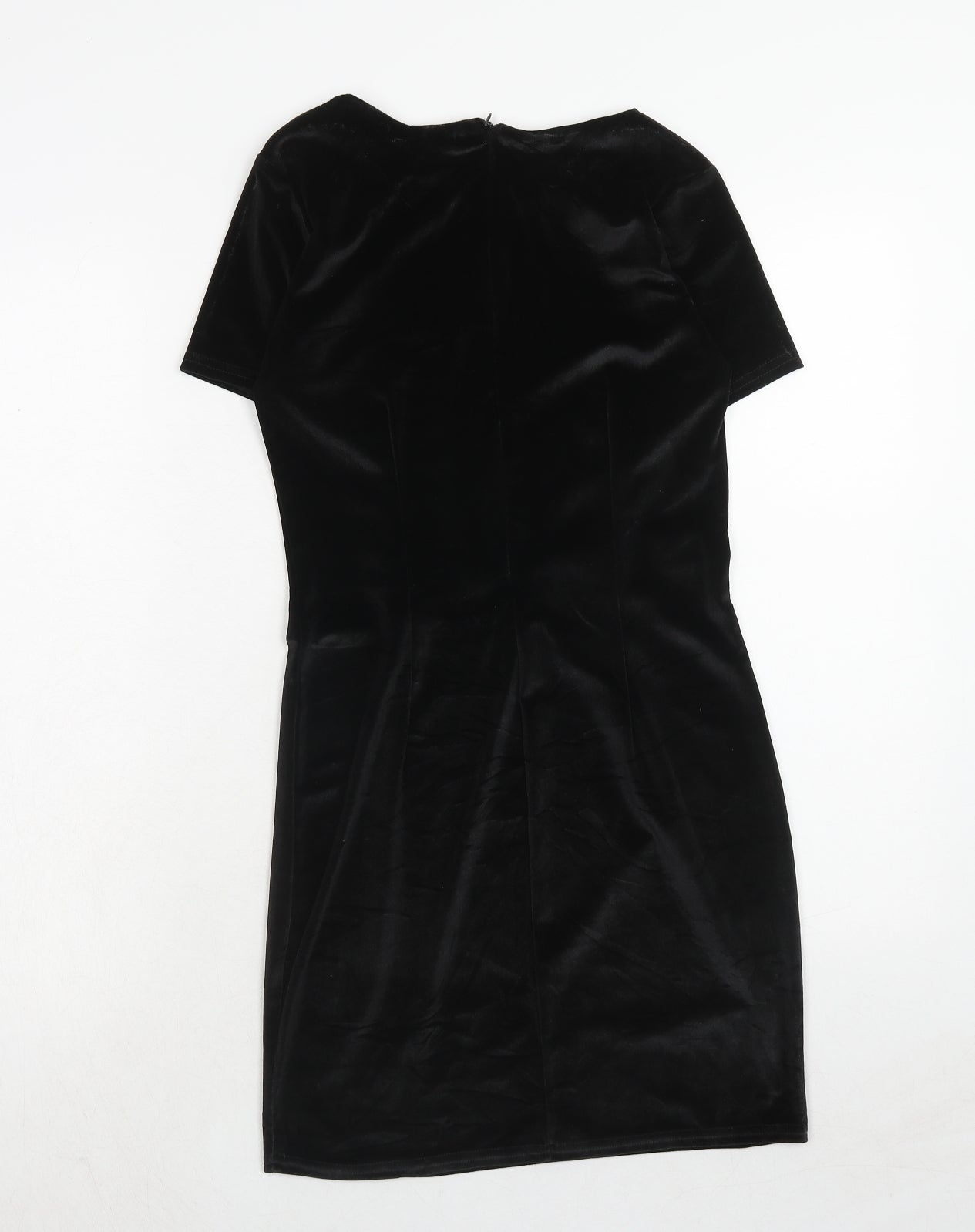 Rare London Womens Black Polyester A-Line Size 8 Round Neck Zip
