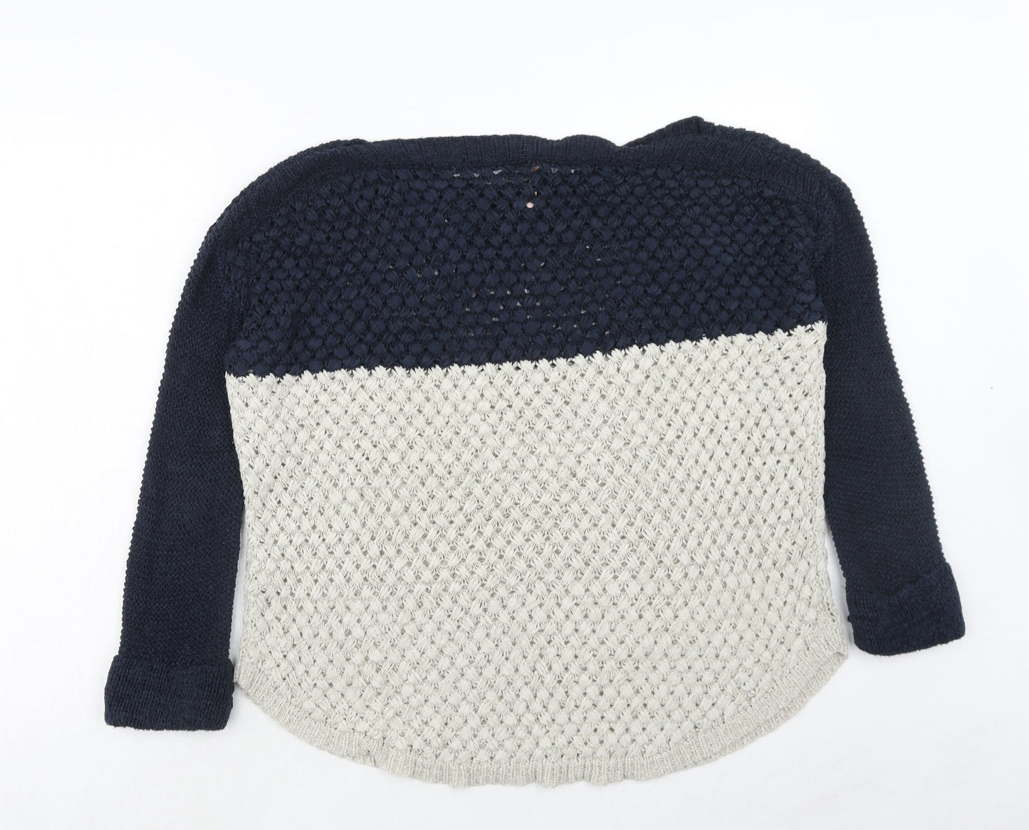 Sweewe Womens Blue Boat Neck Acrylic Pullover Jumper Size M