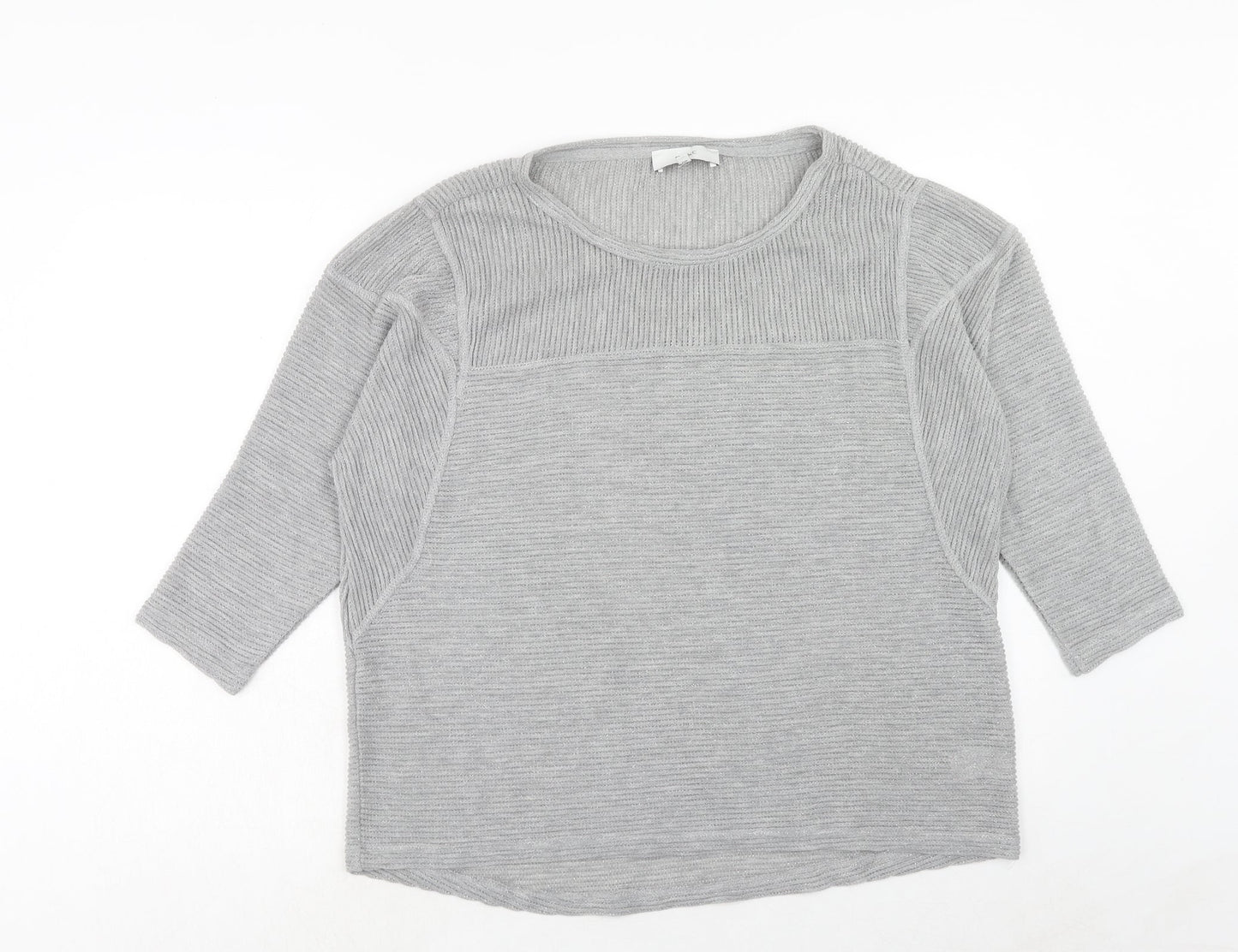 NEXT Womens Grey Round Neck Polyester Pullover Jumper Size 16