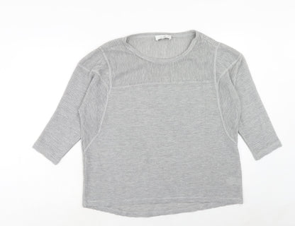 Next Womens Grey Round Neck Polyester Pullover Jumper Size 16