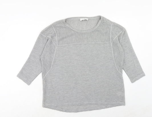NEXT Womens Grey Round Neck Polyester Pullover Jumper Size 16