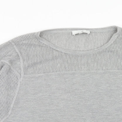 Next Womens Grey Round Neck Polyester Pullover Jumper Size 16