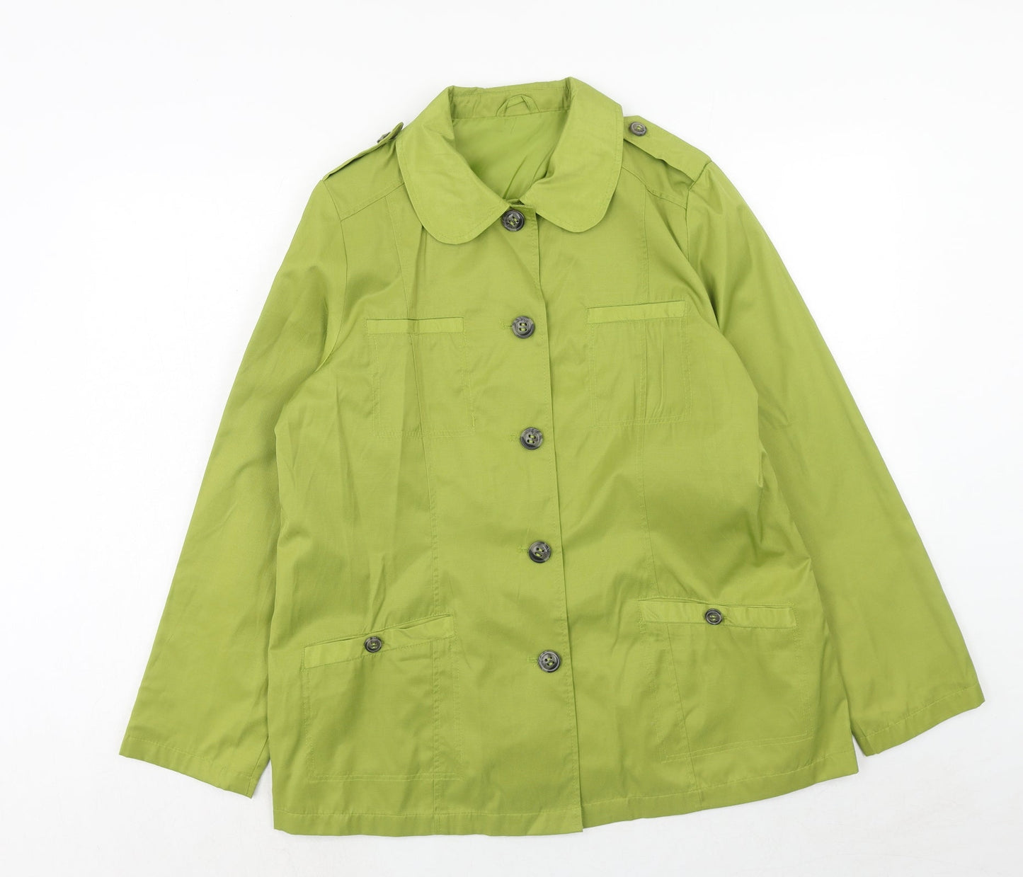 Being Casual Womens Green Jacket Size 14 Button