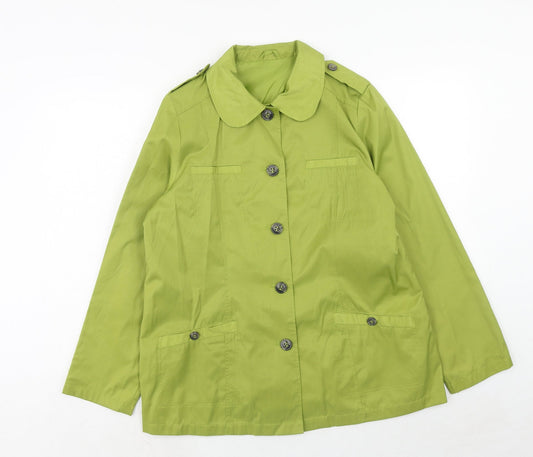 Being Casual Womens Green Jacket Size 14 Button
