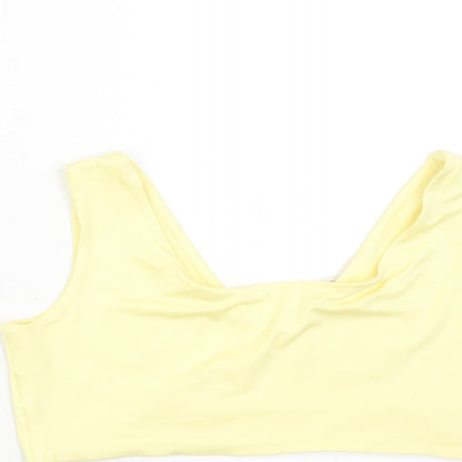 Preloved OhPolly Womens Yellow Polyester Cropped Tank Size 14 V-Neck - Label