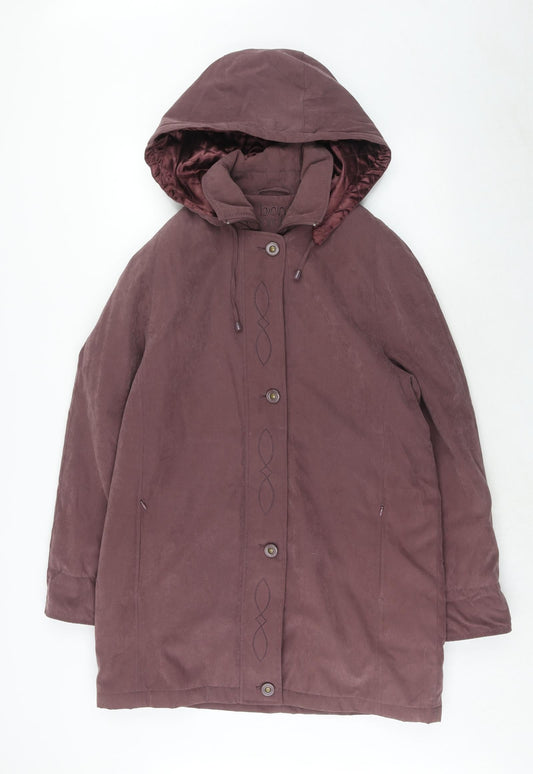 Bonmarché Womens Purple Pea Coat Coat Size S Zip