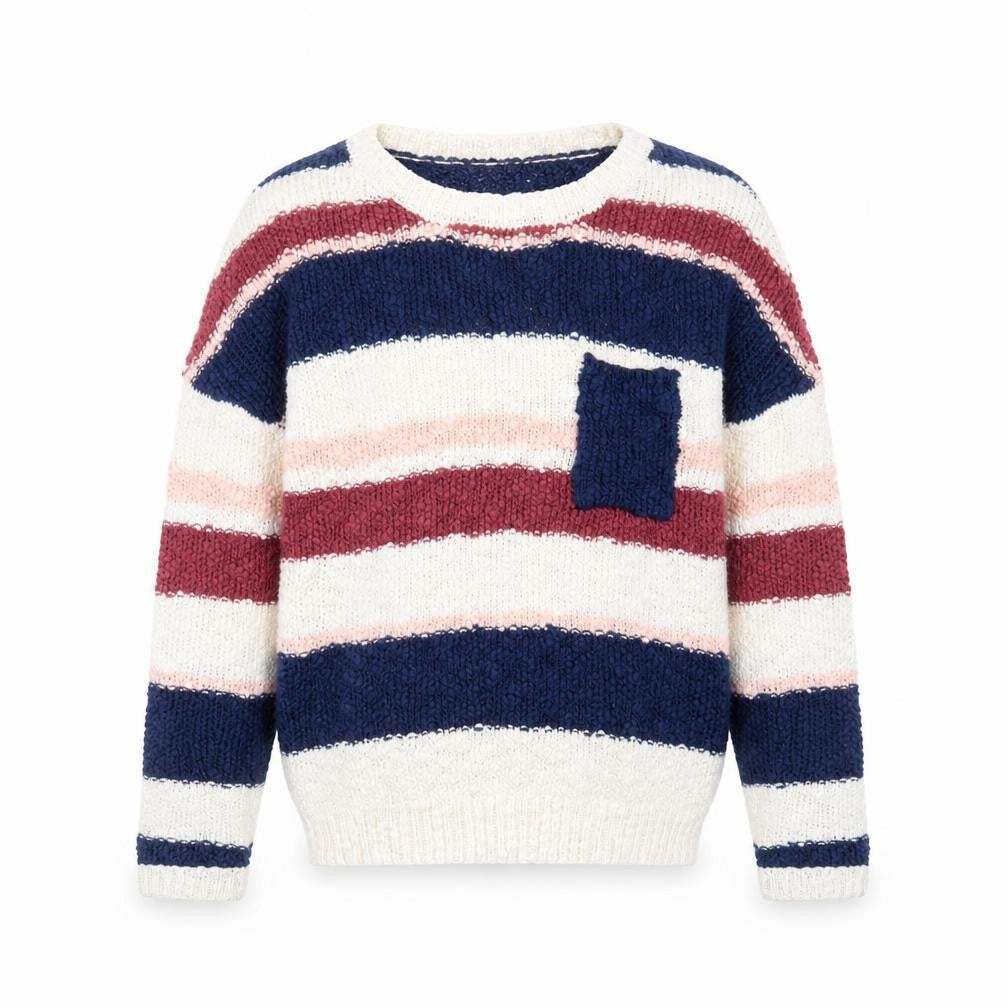 Miss Understood Girls Multicoloured Boat Neck Striped Cotton Pullover Jumper Size 9 Years Pullover