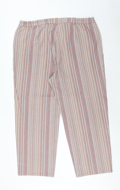 C&A Womens Multicoloured Striped Cotton Straight Jeans Size 40 in Regular Zip