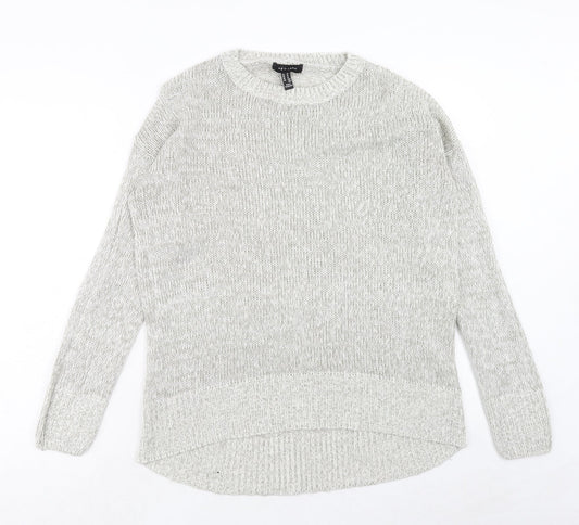 New Look Womens Grey Round Neck Acrylic Pullover Jumper Size M