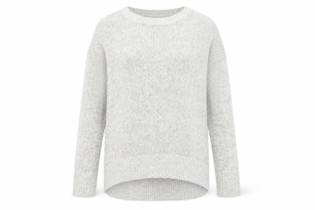 New Look Womens Grey Round Neck Acrylic Pullover Jumper Size M