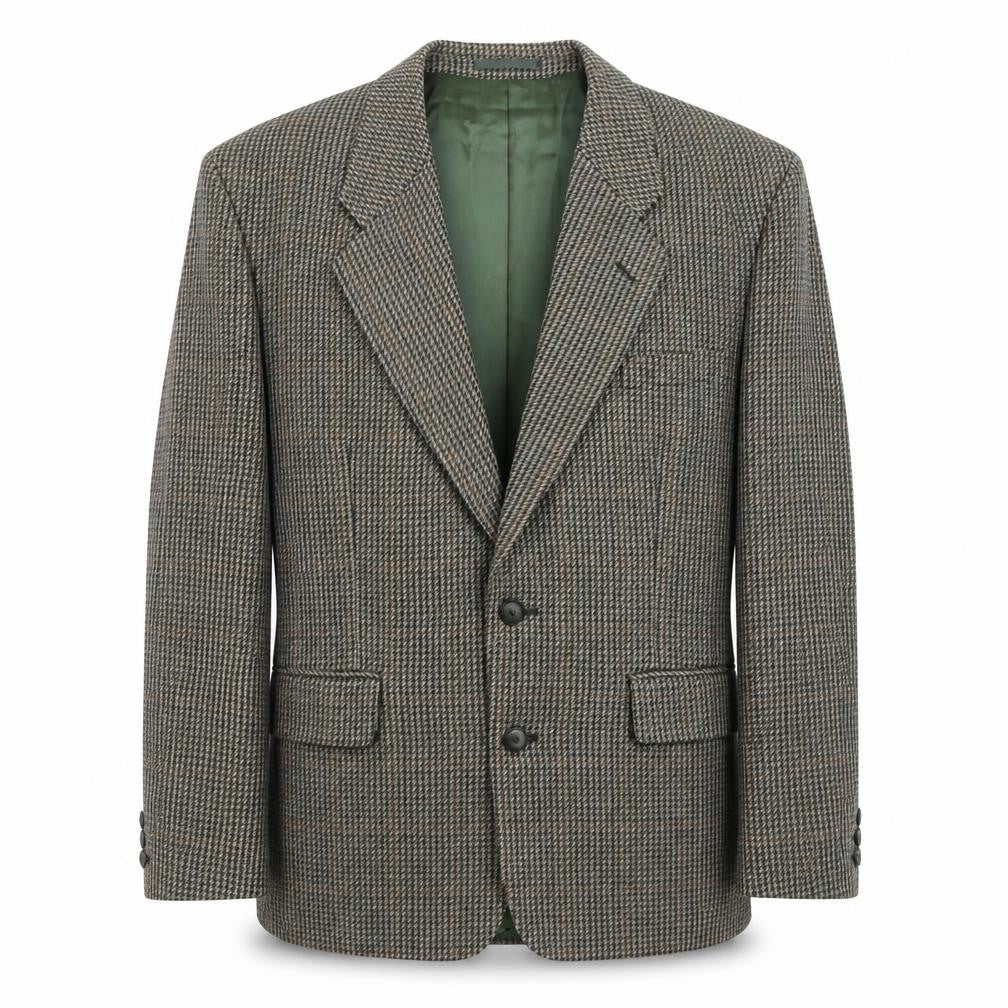 Burton Mens Grey Geometric Wool Jacket Suit Jacket Size 42 Regular