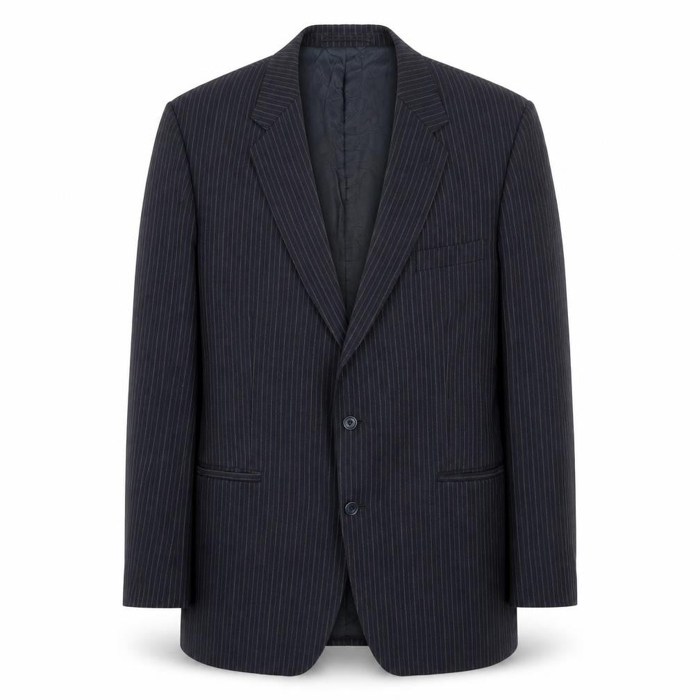Leonard Lyle Mens Blue Striped Wool Jacket Suit Jacket Size 42 Regular