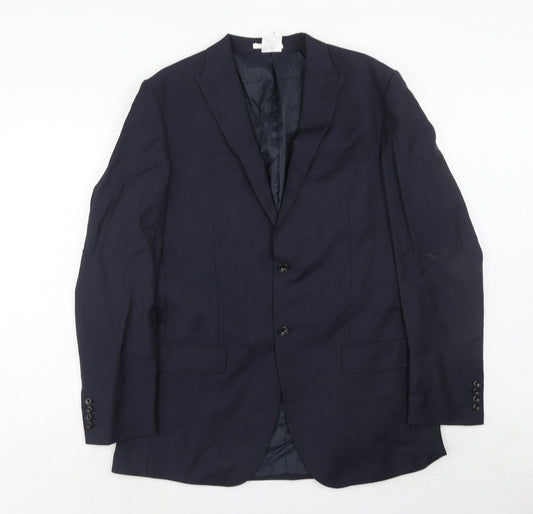 Marks and Spencer Mens Blue Polyester Jacket Suit Jacket Size 42 Regular