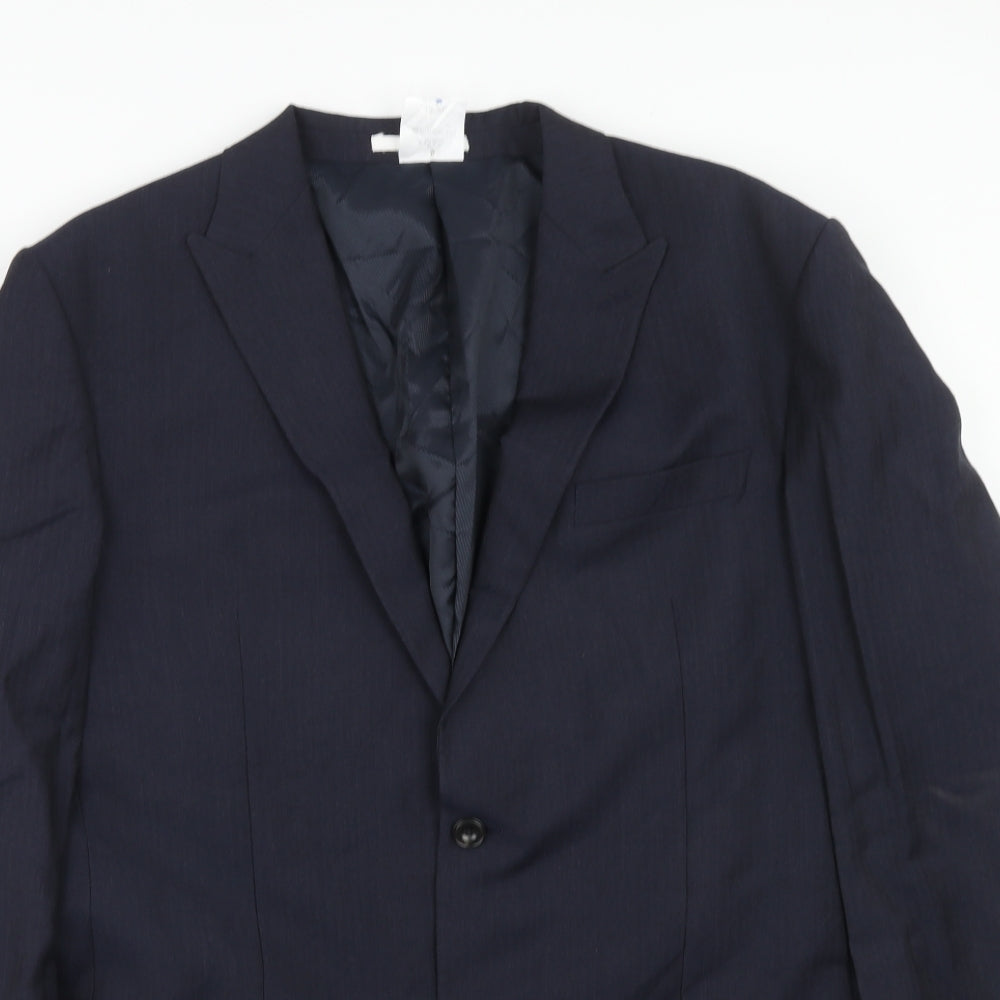 Marks and Spencer Mens Blue Polyester Jacket Suit Jacket Size 42 Regular