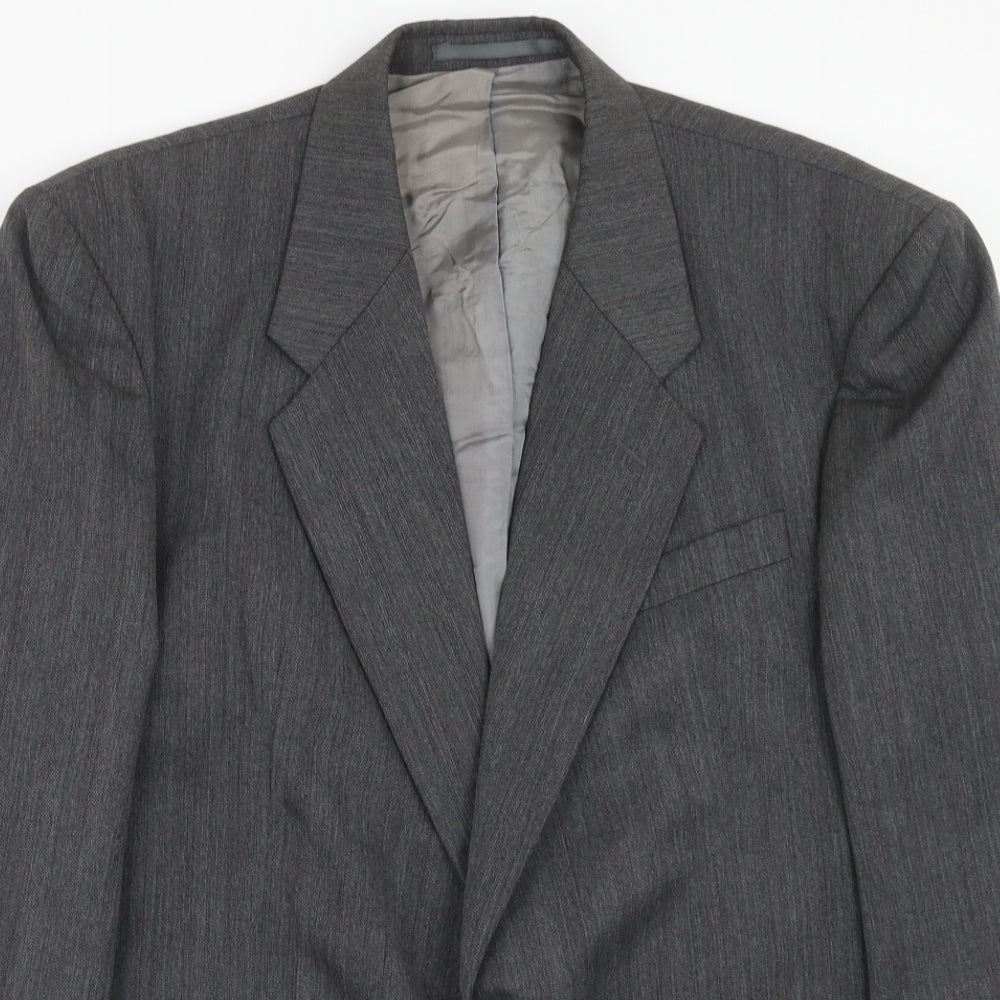 charles knight Mens Grey Polyester Jacket Suit Jacket Size 40 Regular