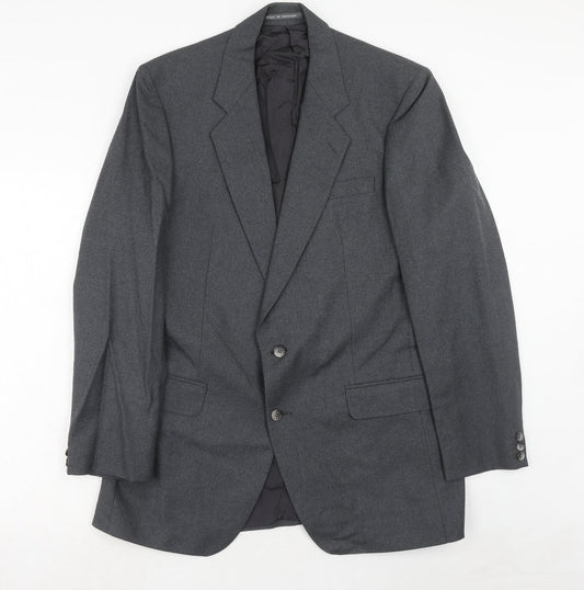 THE LABEL Mens Grey Wool Jacket Suit Jacket Size 40 Regular