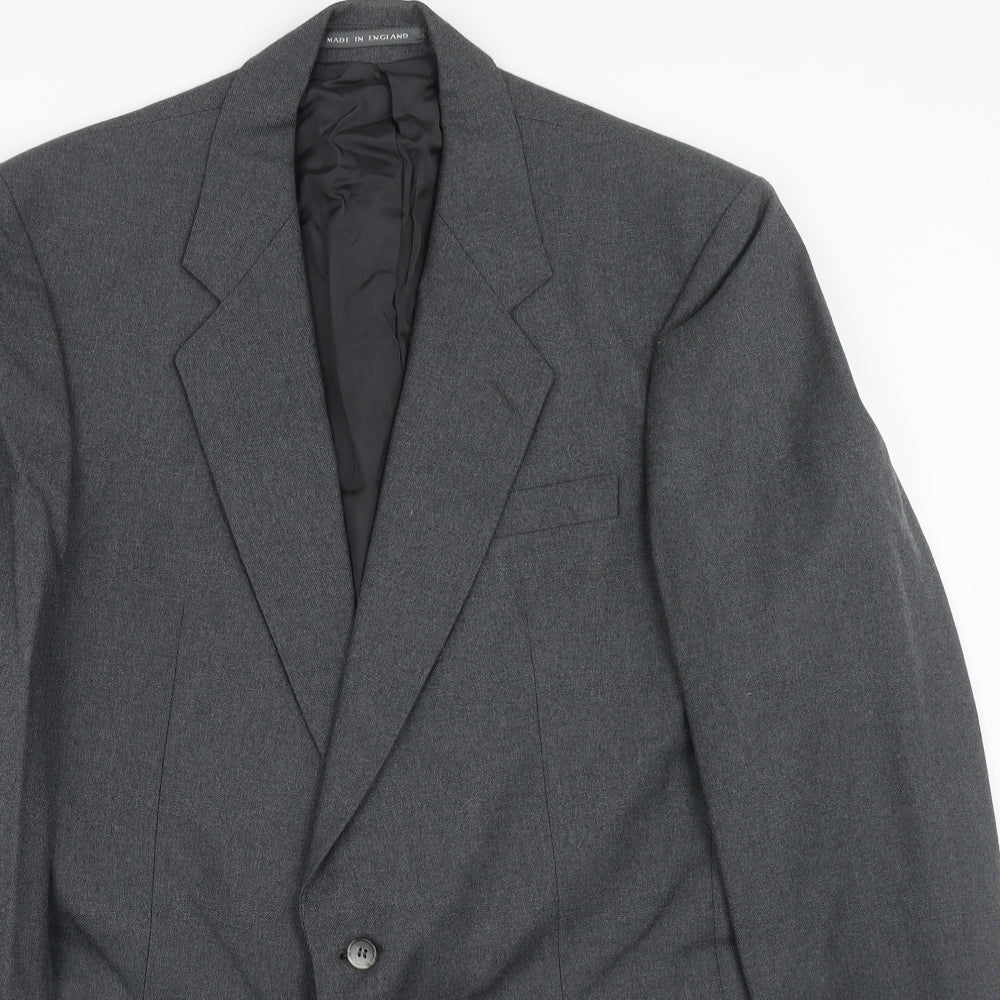 THE LABEL Mens Grey Wool Jacket Suit Jacket Size 40 Regular