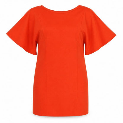 Zara Womens Orange Polyester A-Line Size M Round Neck Pullover