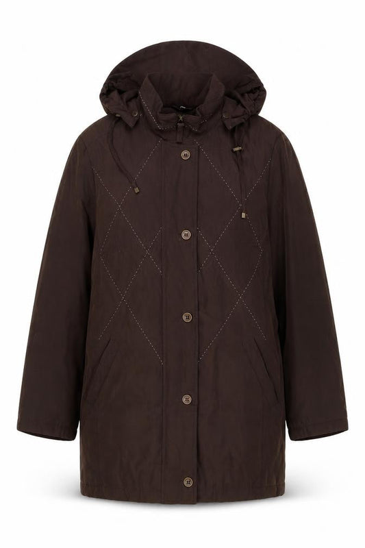 Klass Womens Brown Pea Coat Coat Size L Zip