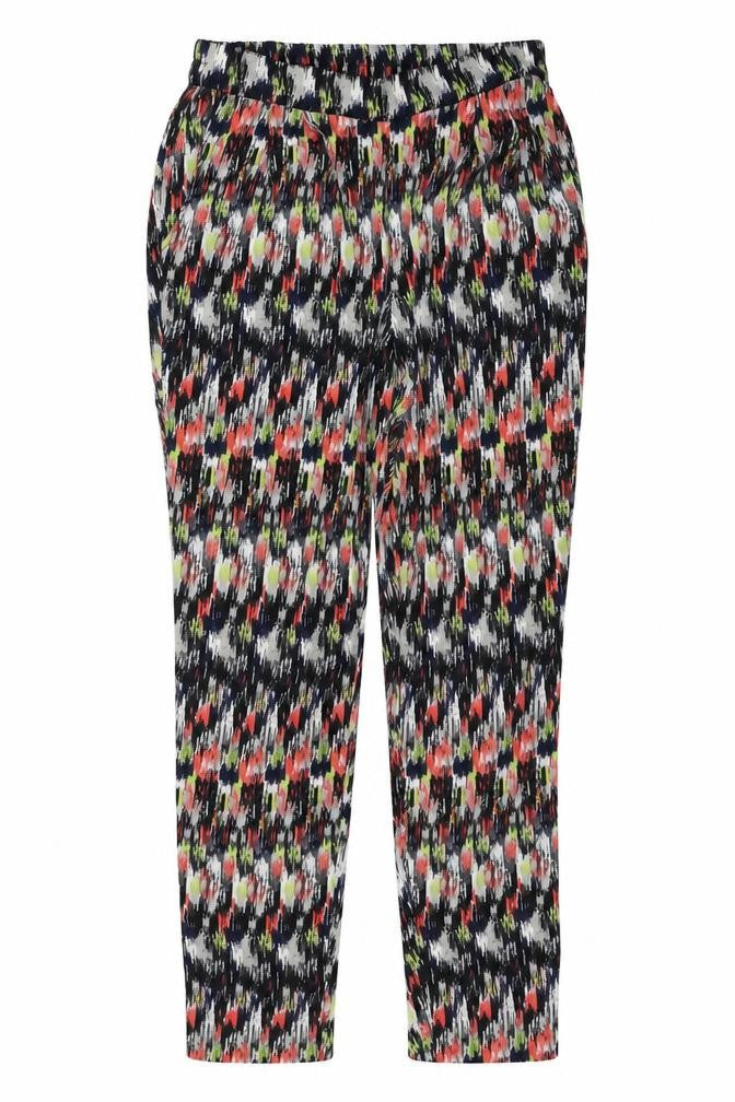 VERO MODA Womens Multicoloured Geometric Polyester Trousers Size M Regular