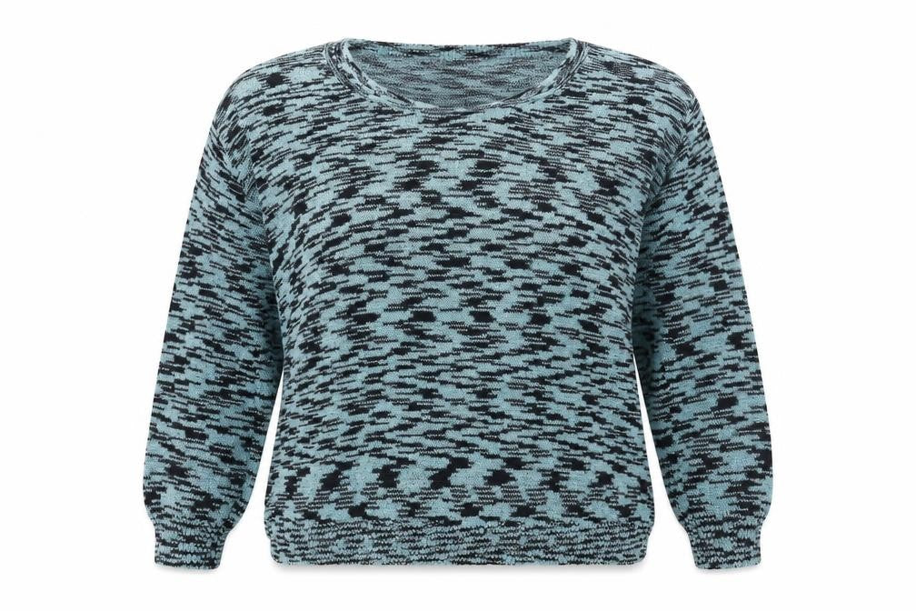 Miss Selfridge Womens Blue Round Neck Geometric Polyester Pullover Jumper Size 8