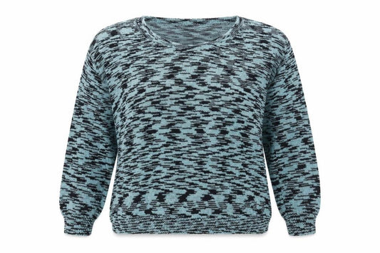 Miss Selfridge Womens Blue Round Neck Geometric Polyester Pullover Jumper Size 8