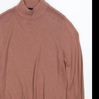 Forever 21 Womens Brown Mock Neck Cotton Pullover Jumper Size S