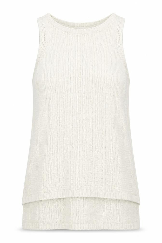 New Look Womens White Polyester Basic Tank Size 8 Round Neck
