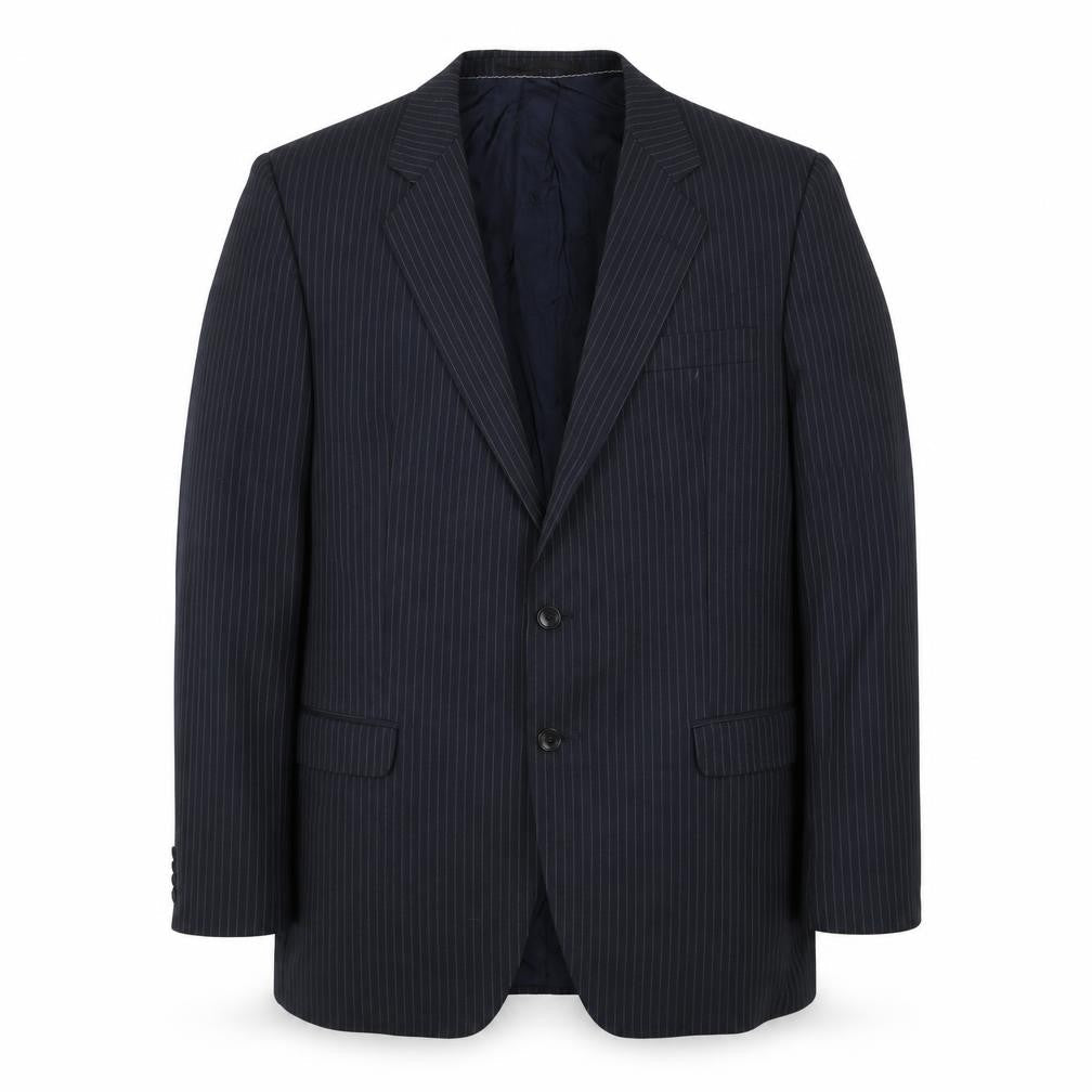 Conforn Mens Blue Striped Polyester Jacket Suit Jacket Size 44 Regular