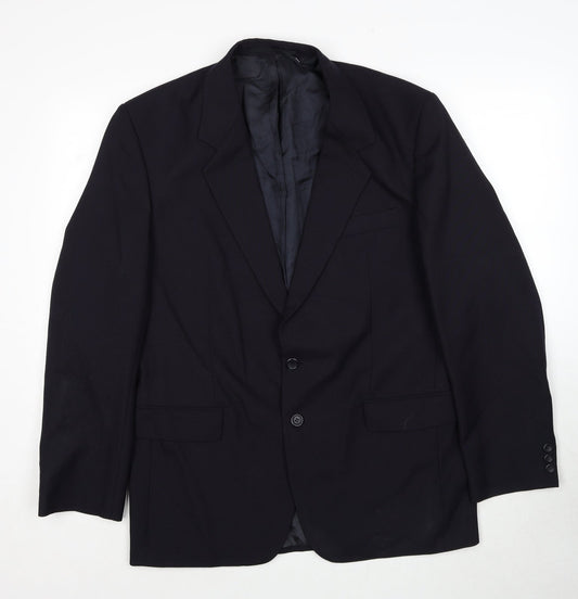 Vartkes Mens Black Acetate Jacket Suit Jacket Size 42 Regular