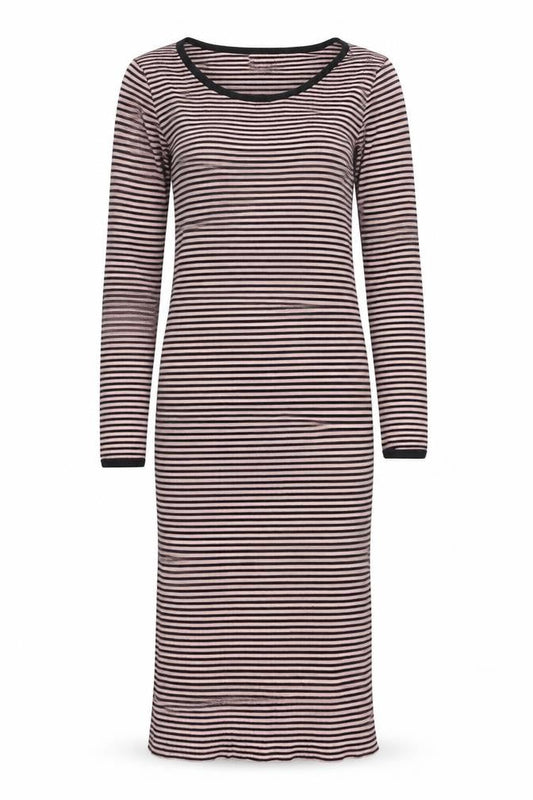 Brave Soul Womens Pink Striped Cotton Jumper Dress Size S Round Neck Pullover