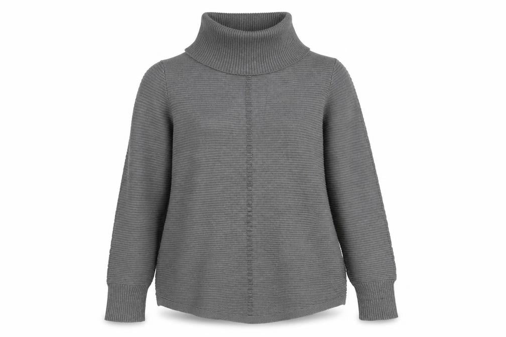 Cyrus Womens Grey Roll Neck Viscose Pullover Jumper Size L