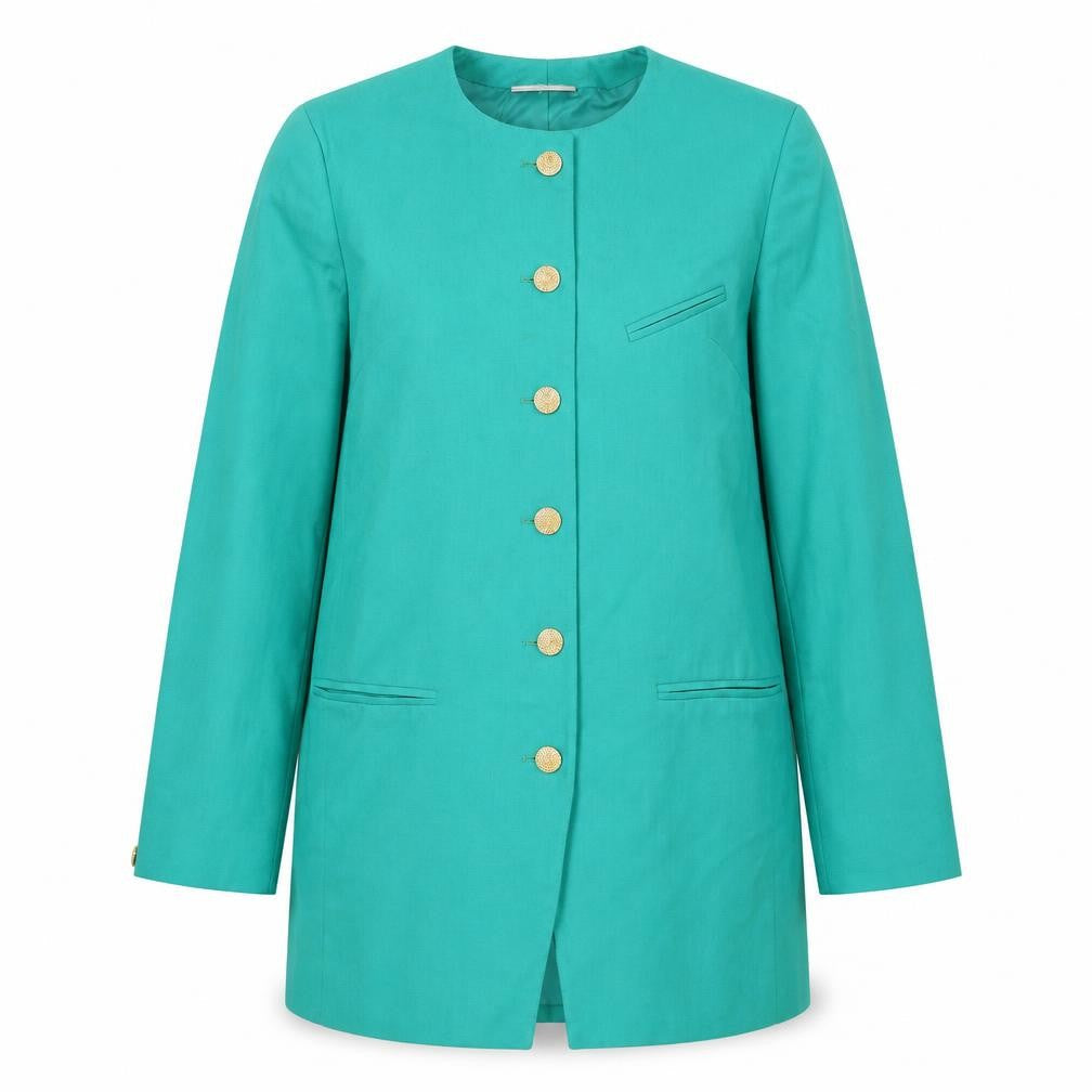 Plus Womens Green Overcoat Coat Size 12 Button