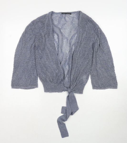 Marks and Spencer Womens Blue V-Neck Polyamide Cardigan Jumper Size S