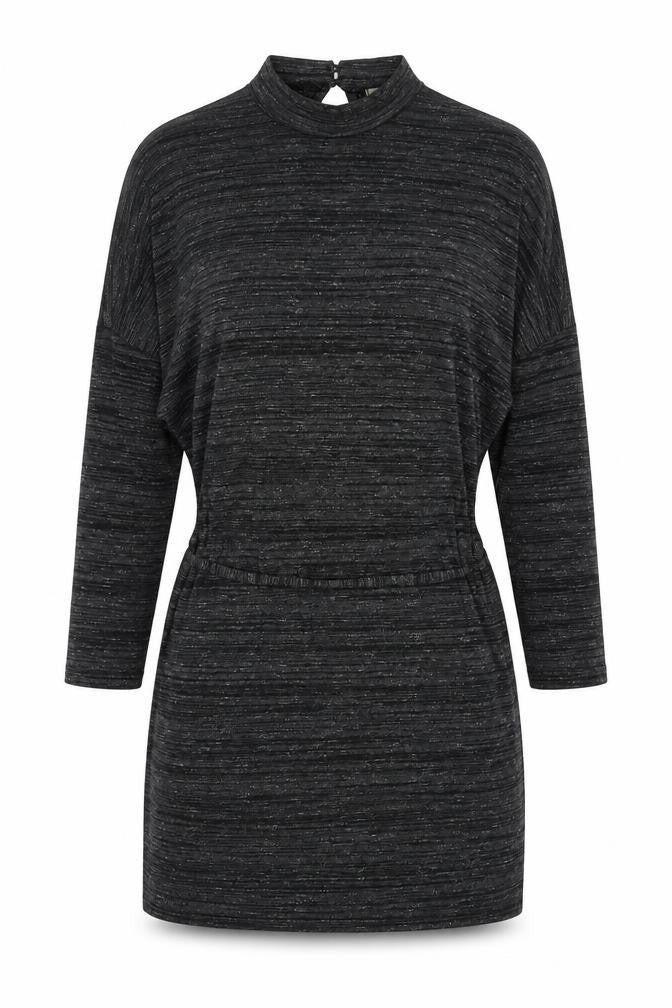 Oasis Womens Grey Viscose A-Line Size M Round Neck Button