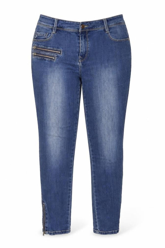 R.edition Womens Blue Cotton Skinny Jeans Size 14 Regular Zip