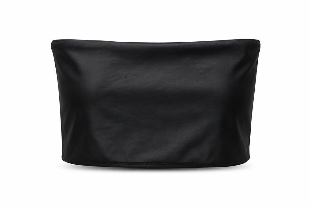 Topshop Womens Black Polyethylene Cropped Tank Size XS Square Neck - Size XS-S
