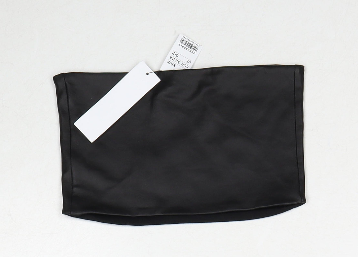 Topshop Womens Black Polyethylene Cropped Tank Size XS Square Neck - Size XS-S